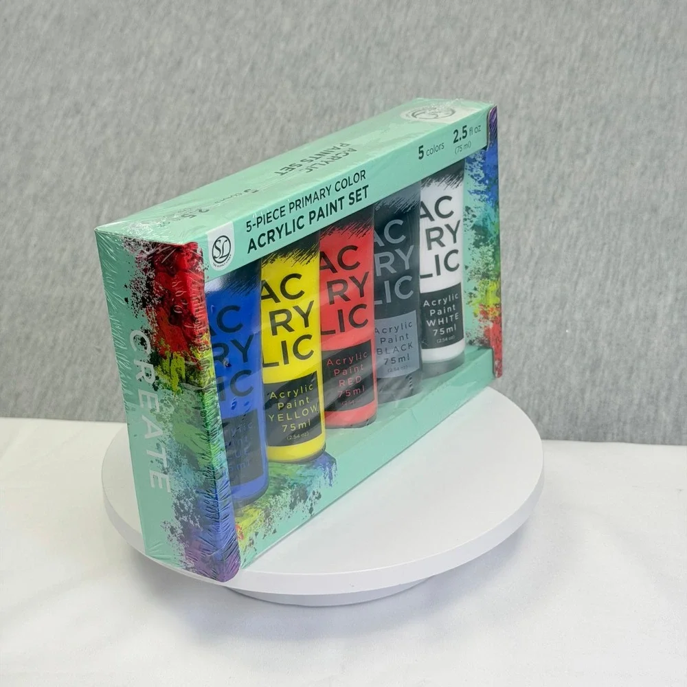 Supply Line 5 Piece Primary Color Acrylic Paint Set 2.5oz Tubes 003-6793 NEW